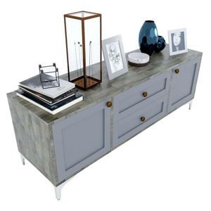 Kệ tivi phòng khách gỗ cao su 140x40x50cm KTV68055