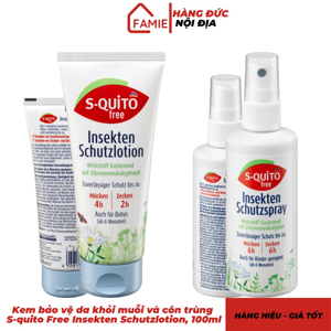 Kem bôi chống muỗi và côn trùng S-Quito Free Insekten Schutzlotion 100ml