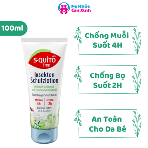 Kem bôi chống muỗi và côn trùng S-Quito Free Insekten Schutzlotion 100ml