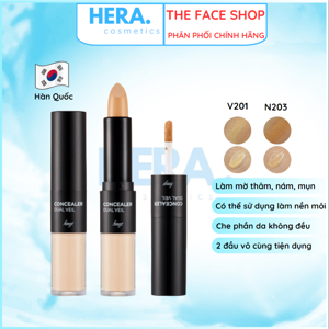 Kem Che Khuyết Điểm 2 Đầu Concealer Dual Veil The Face shop