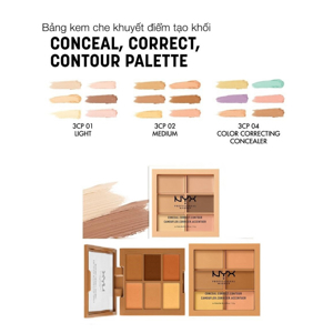 Kem che khuyết điểm & tạo khối 6 Màu Nyx Conceal Correct Contour