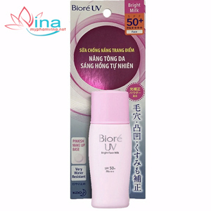 Kem chống nắng Biore Bright Face Milk SPF 50+ 30ml