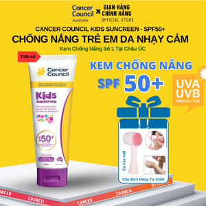 Kem chống nắng Cancer Council SPF 50+ Kids 110ml