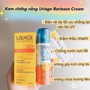 Kem chống nắng có màu cho da nhạy cảm Uriage Bariésun Crème Teintée Claire SPF 50+ 50ml