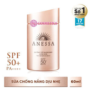 Kem chống nắng dưỡng da dạng sữa cho da nhạy cảm và trẻ em Anessa SPF 50+ PA++++ 60ml