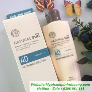 Kem chống nắng Natural Sun Aq Body Family Mild Sun Milk SPF40 PA+++