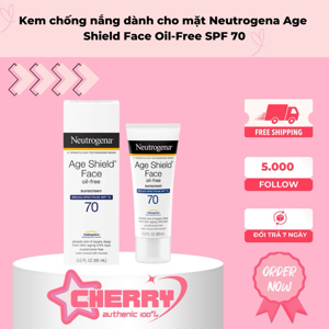 Kem chống nắng Neutrogena Age Shield Face Broad Spectrum Spf 70