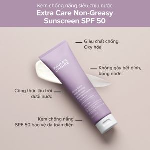 Kem chống nắng siêu chịu nước Paula’s Choice Suncare Extra Care Non Greasy Sunscreen SPF 50 148ml