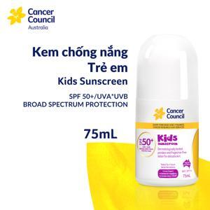 Kem chống nắng trẻ em Cancer Council Kids SPF 50+/PA ++++ 75ml