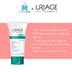 Kem chống nắng Uriage cho da dầu mụn Hyseac Fluide SPF 50+ - 50ml