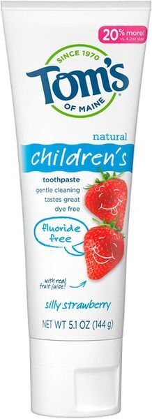 Kem đánh răng cho bé Tom’s of Maine Natural Children’s Fluoride-Free Toothpaste, Silly Strawberry, 5.1oz – 144g