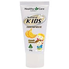 Kem đánh răng hương dâu cho trẻ em Healthy Care Natural Kids Toothpaste Organic Strawberry Flavour 50g