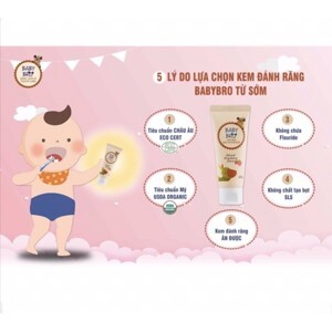 Kem đánh răng hữu cơ trẻ em Baby bro