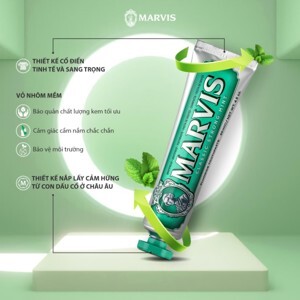 Kem đánh răng Marvis Classic Strong Mint (85g)