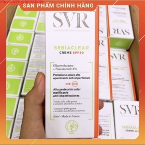 Kem làm giảm mụn và chống nắng SPF50, không gây nhờn da SVR Sebiaclear Crème Spf 50 50ml