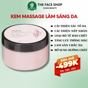 Kem massage làm sáng da TheFaceShop Rice Water Bright Facial Massage Cream 200ml