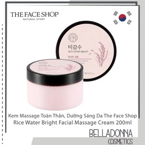 Kem massage làm sáng da TheFaceShop Rice Water Bright Massage Cream 200ml