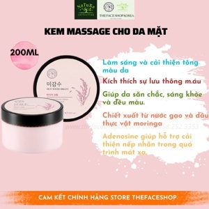 Kem massage làm sáng da TheFaceShop Rice Water Bright Facial Massage Cream 200ml