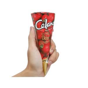 Kem ốc quế Celano cone extra dâu 125ml