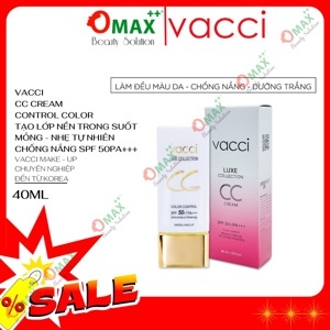 Kem phấn nền Vacci thế hệ mới CC Cream dạng tuýp Spf 50 Pa