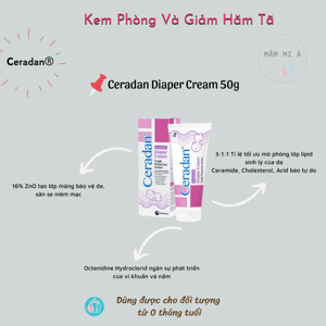 Kem phòng ngừa và giảm hăm tã dùng cho bé từ sơ sinh trở lên Ceradan diaper cream 10g