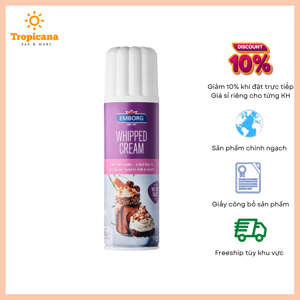 Kem tươi dạng xịt Whipped Cream Emborg 250ml