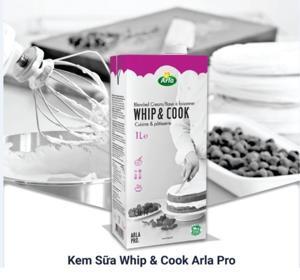 Kem tươi Whip and Cook Arla 1L