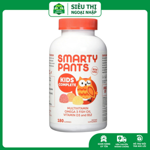 Kẹo bổ đa Vitamin+Omega cho trẻ em Smarty Pants Kids Complete 180 viên