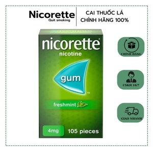 Kẹo cao su cai thuốc lá Nicorette - 4mg