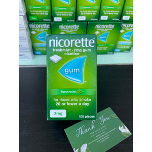 Kẹo cao su cai thuốc lá Nicorette - 2mg