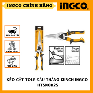 Kéo cắt tole đầu thẳng 12" Ingco HTSN0112S