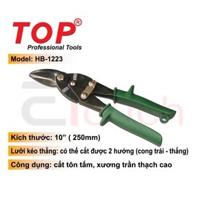 Kéo cắt tôn lưỡi cong trái Top HB-1223