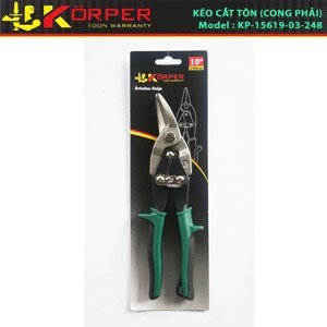 Kéo cắt tôn mũi cong phải Korper KP-15619-03-248 25cm