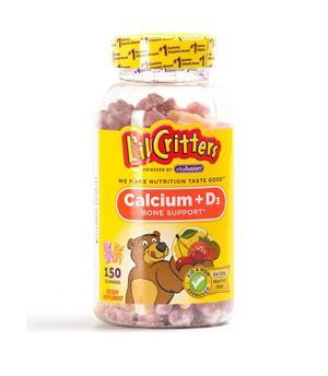 Kẹo dẻo bổ sung  canxi Gummy Bears L’il Critters Calcium + D3 150 viên