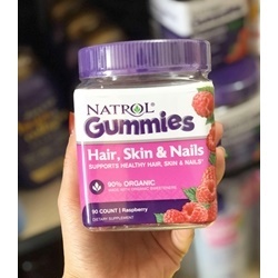 Kẹo dẻo đẹp da móng tóc Natrol Gummies Hair Skin Nails - 90 viên