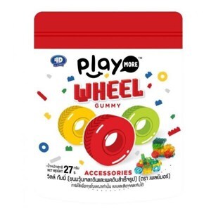 Kẹo dẻo hình bánh xe Play More Wheel gói 27g