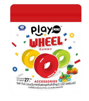 Kẹo dẻo hình bánh xe Play More Wheel gói 27g