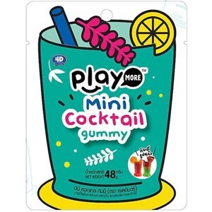 Kẹo dẻo hình ly Cocktail mini PlayMore gói 48g