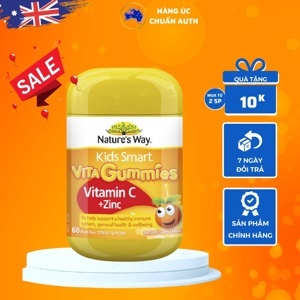 Kẹo Dẻo Nature's Way Kids Smart Vita Gummies Vitamin C Plus Zinc - 60 Viên