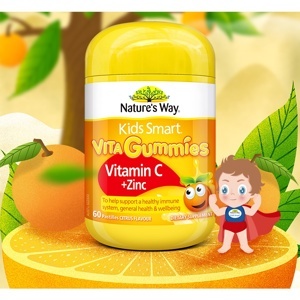 Kẹo Dẻo Nature's Way Kids Smart Vita Gummies Vitamin C Plus Zinc - 60 Viên