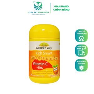 Kẹo Dẻo Nature's Way Kids Smart Vita Gummies Vitamin C Plus Zinc - 60 Viên