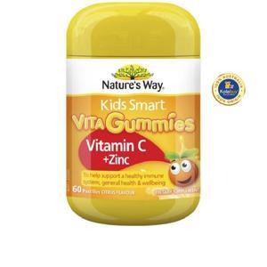 Kẹo Dẻo Nature's Way Kids Smart Vita Gummies Vitamin C Plus Zinc - 60 Viên