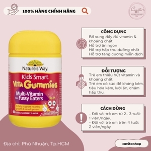 Kẹo dẻo nhai Kids Smart Vita Gummies Multi Vitamin for Fussy Eaters 60 viên - bổ sung vitamin cho trẻ biếng ăn