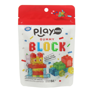 Kẹo dẻo xếp hình Play More Gummy Block gói 64g