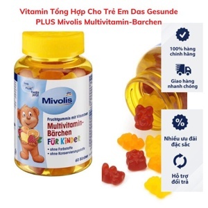 Kẹo gấu Das Gesunde Plus 60 viên - bổ sung vitamin tổng hợp cho bé