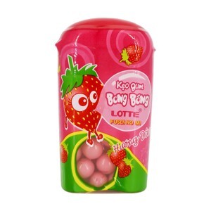 Kẹo gum bong bóng Lotte Fusen Nomi hương dâu hũ 15g