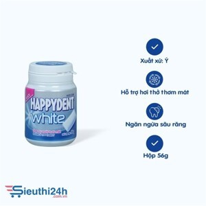 Kẹo gum hương peppermint Happydent White hộp 56g