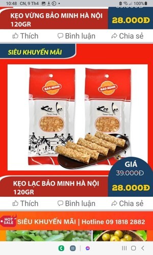 Kẹo lạc Bảo Minh Hà Nội 120gr