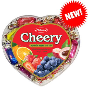 Kẹo mềm Cheery hộp nhựa Trái tim 150g