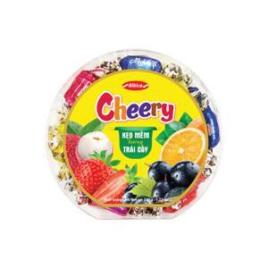 Kẹo mềm Cheery hộp nhựa Tròn vạt góc 150g